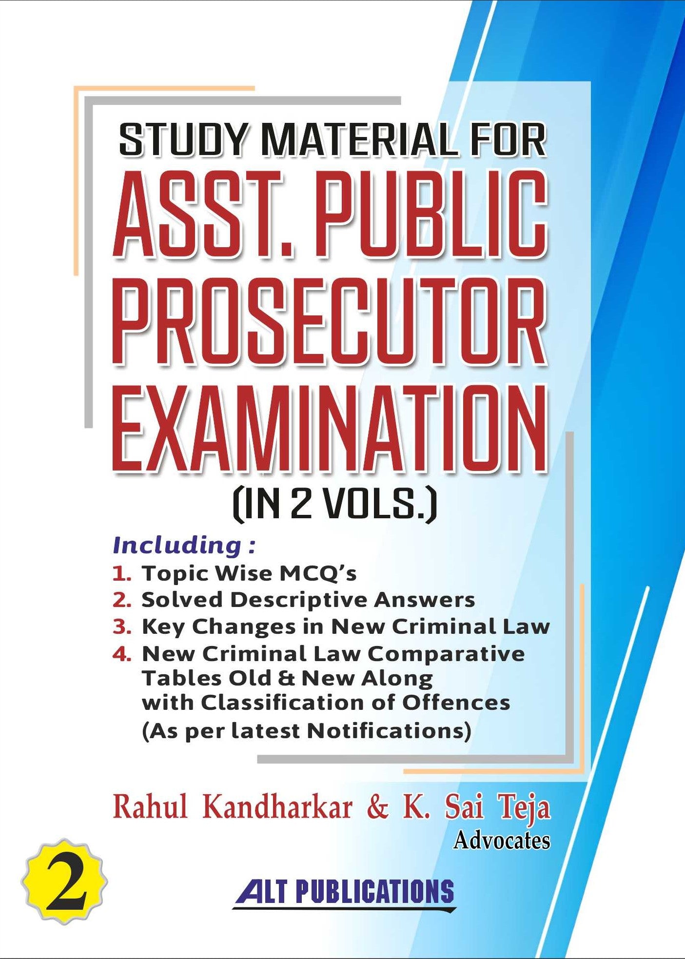 Study Material for Assistant Public Prosecutor Exam by Rahul Kandharkar and K. Sai Teja offers updated law prep; shop now on vaacho.com