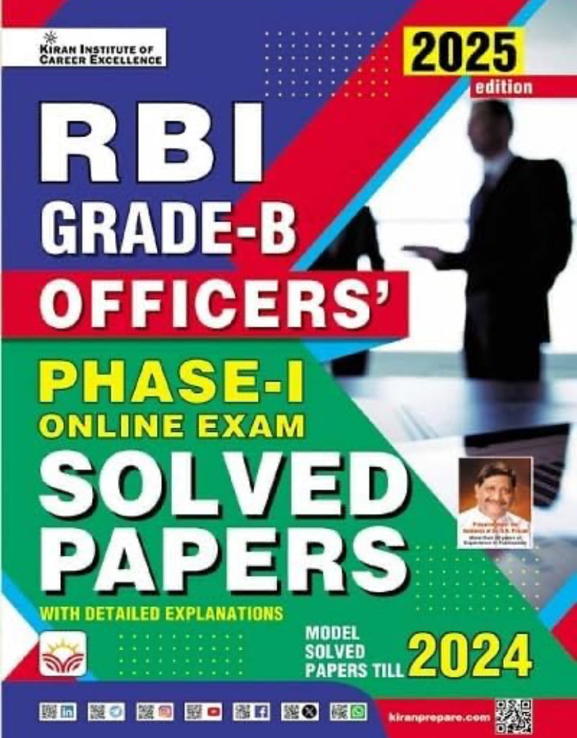 Kiran’s RBI Grade B Officers Phase 1 Solved Papers (English Medium)