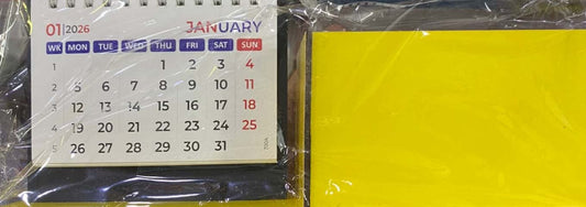 Table Top/Desk Top Calendar 2026 With Pen/Pencil Holder