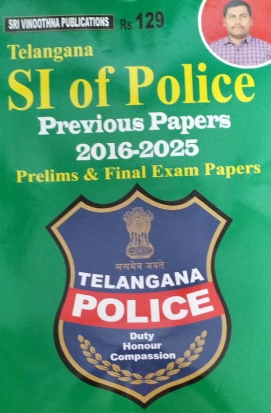 Vinuthna Telangana SI of Police Previous Papers(2016-2025) Prelims & Final Exams[English Medium]
