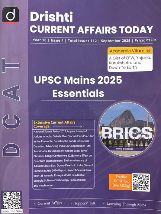 Drishti IAS DCAT September 2025 Current Affairs Today[English Medium]