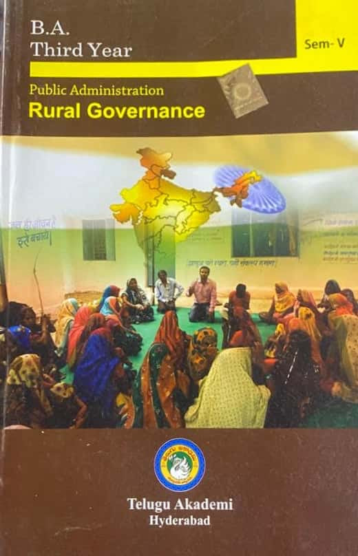 Book cover of 'Rural Governance' for B.A. Third Year Public Administration, Telugu Akademi Hyderabad